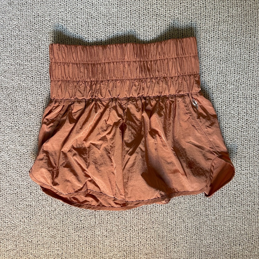 Free People small salmon pink active shorts